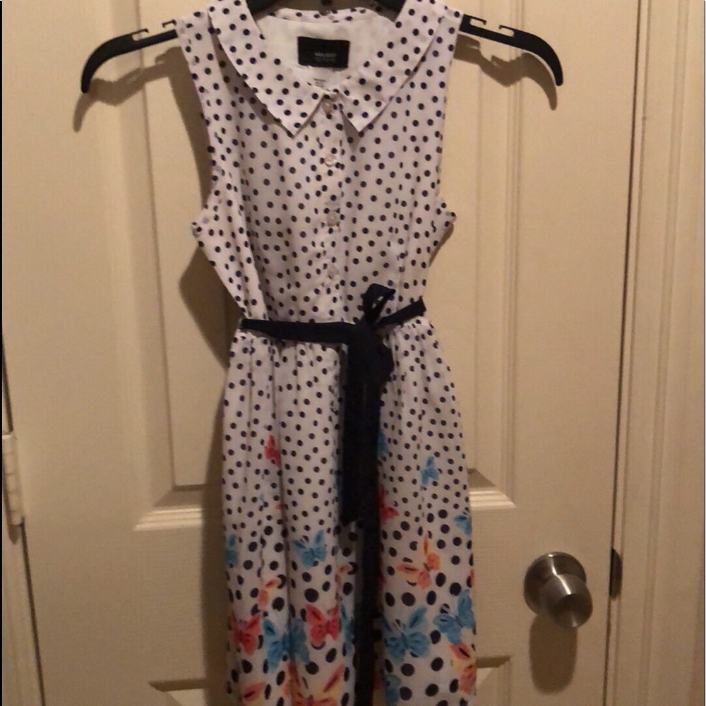 Knee length polka dot dress